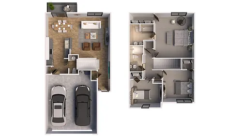 Floor plan Three Bedroom Townhome