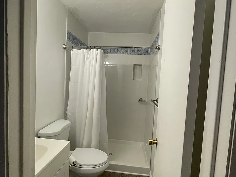 Newly remodeled primary (master) bath with step in shower.