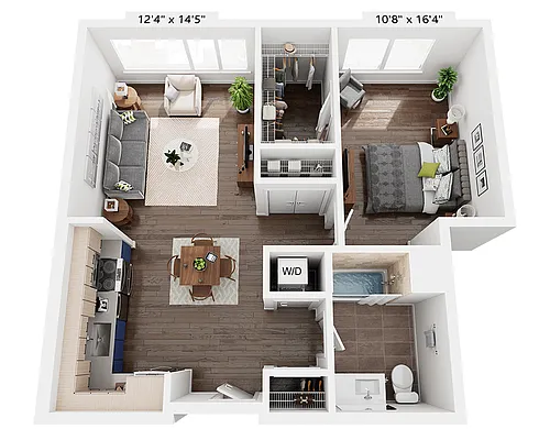 Floor plan One Bedroom A1Z