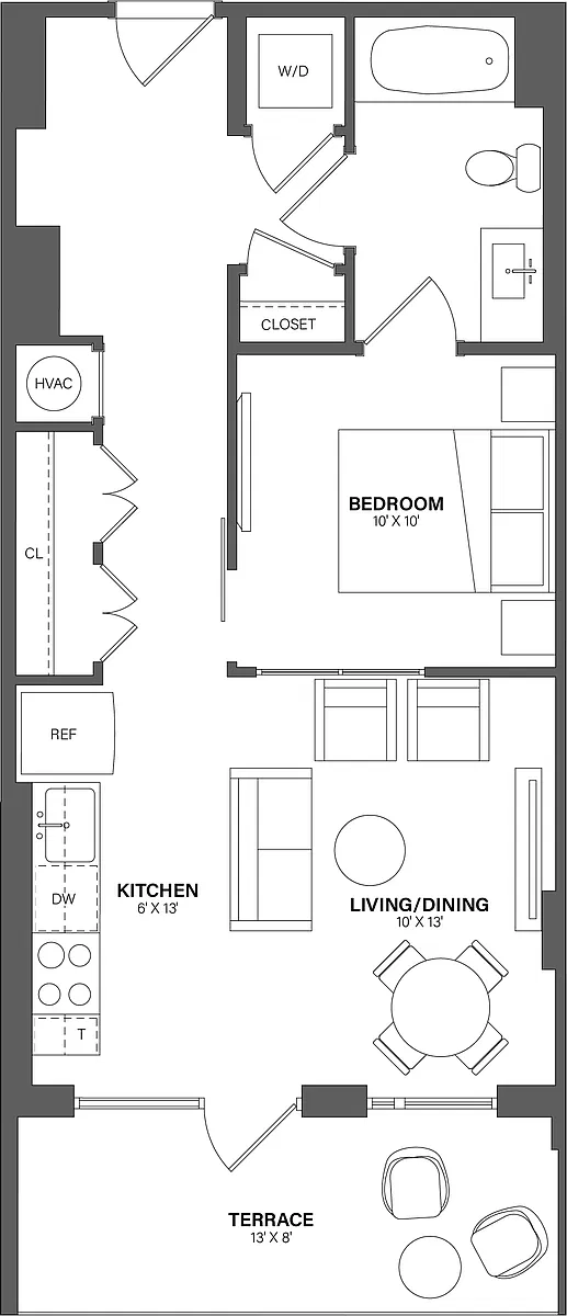 Floor plan 1 Bed/1 Bath-A11