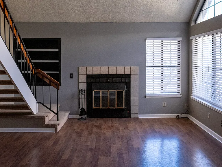 Living room with fire place