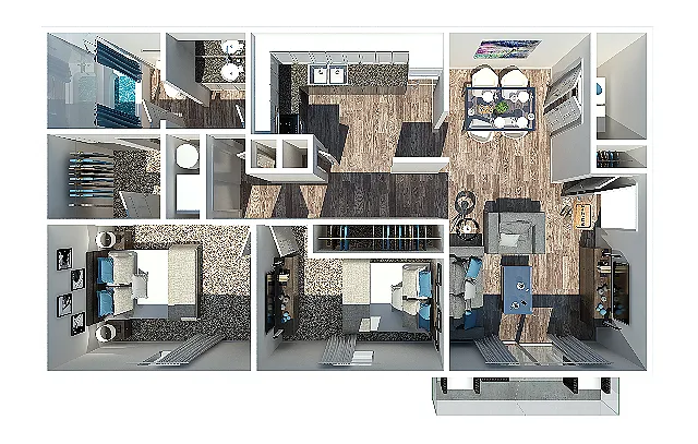 Floor plan Two Bedroom One Bathroom