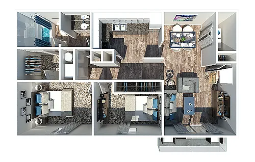 Floor plan Two Bedroom One Bathroom