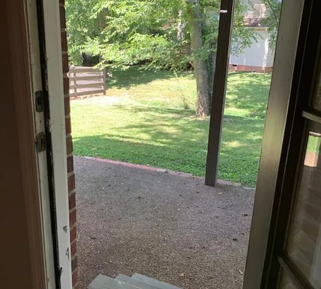 Lower level rec room opens on to patio