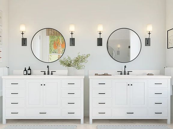 Freestanding vanity in primary bath