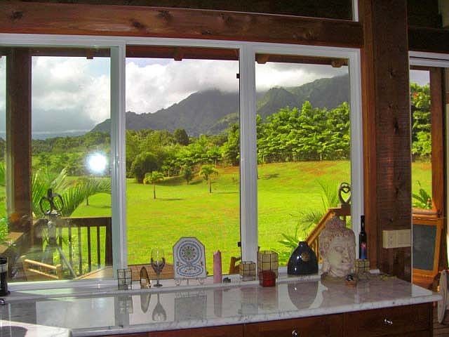 Oversized windows open to views