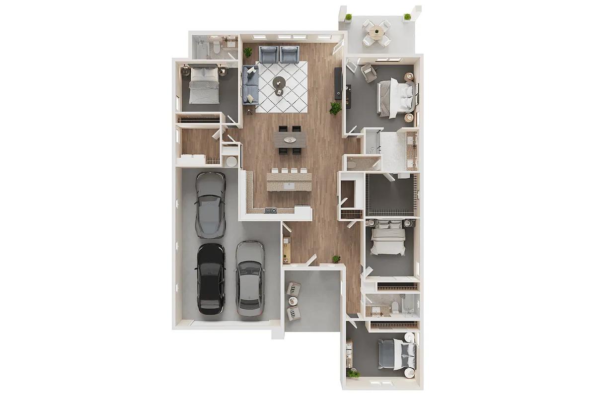 Floor plan 4 BED, 3 BATH - 2212 SF