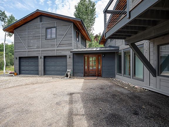 2 car garage. Main entrance to house, to right.