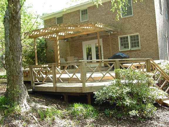 Large deck on private lot