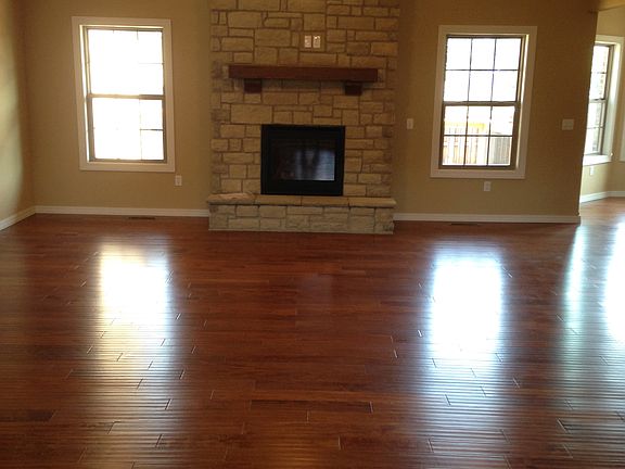 Living room, stone fireplace