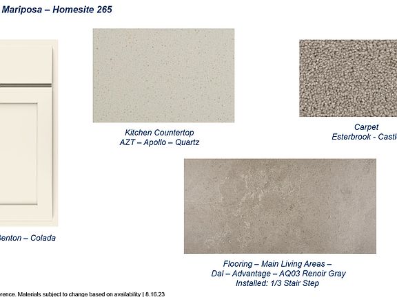 Images are for general reference. Materials subject to change based on availability