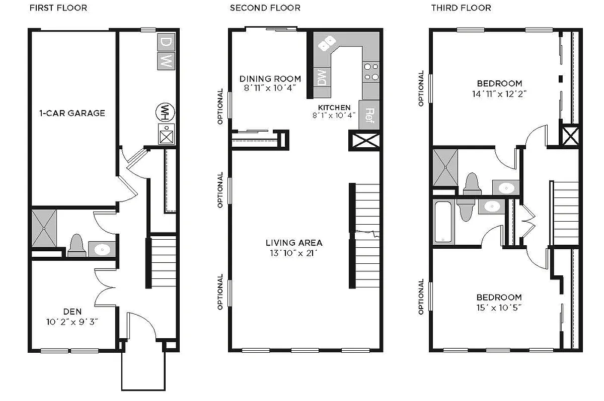 Floor plan B4 Stanton - 2 Bedroom, 3 Bathroom