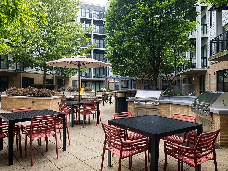 Courtyard with grill area