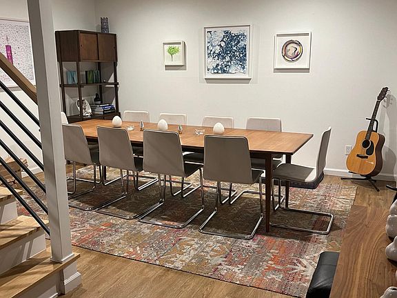 View of flex room set up as formal dining room. Could be another living space.