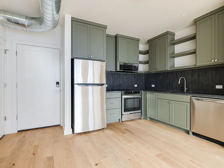 Entry door and kitchen/dining
