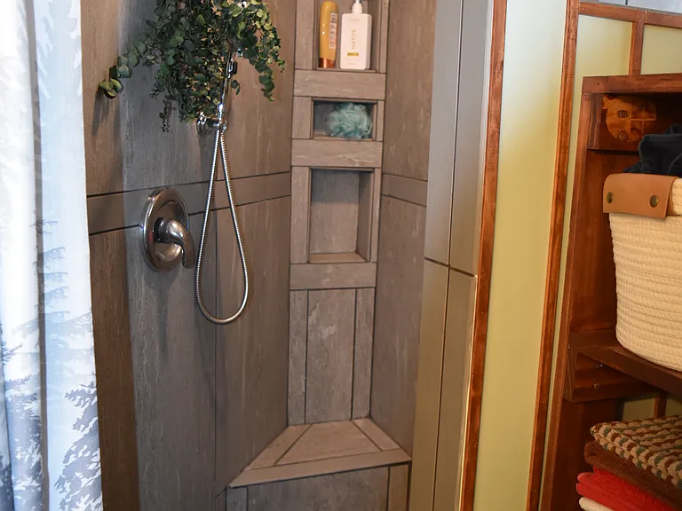 Basement bathroom shower