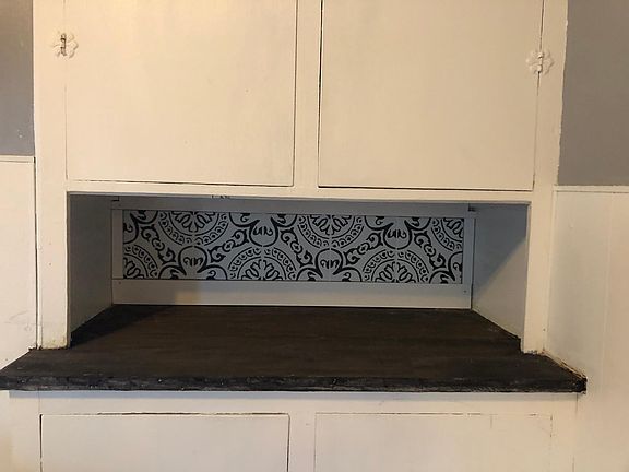 Custom tile matches coffee bar tile