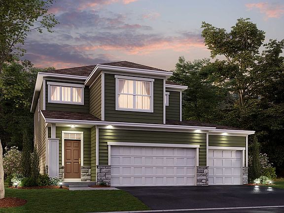 Brooklyn 3-Car Elevation B - Optional Stone