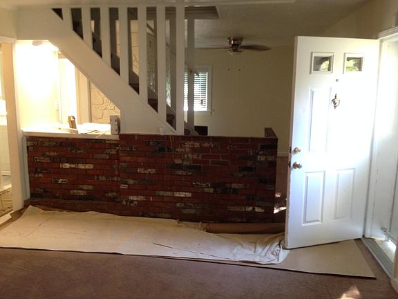 Brick interior staircase