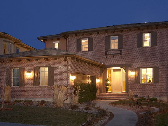 Residence 745 model exterior at night