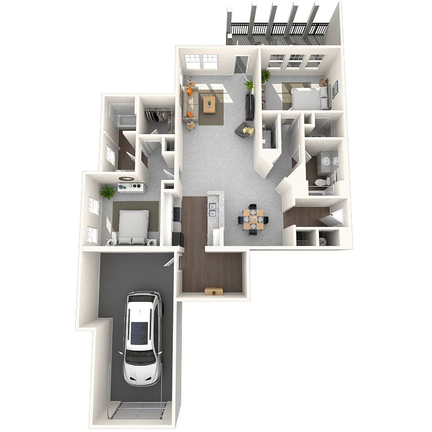 Floor plan Bungalow 2x2 1380 SF