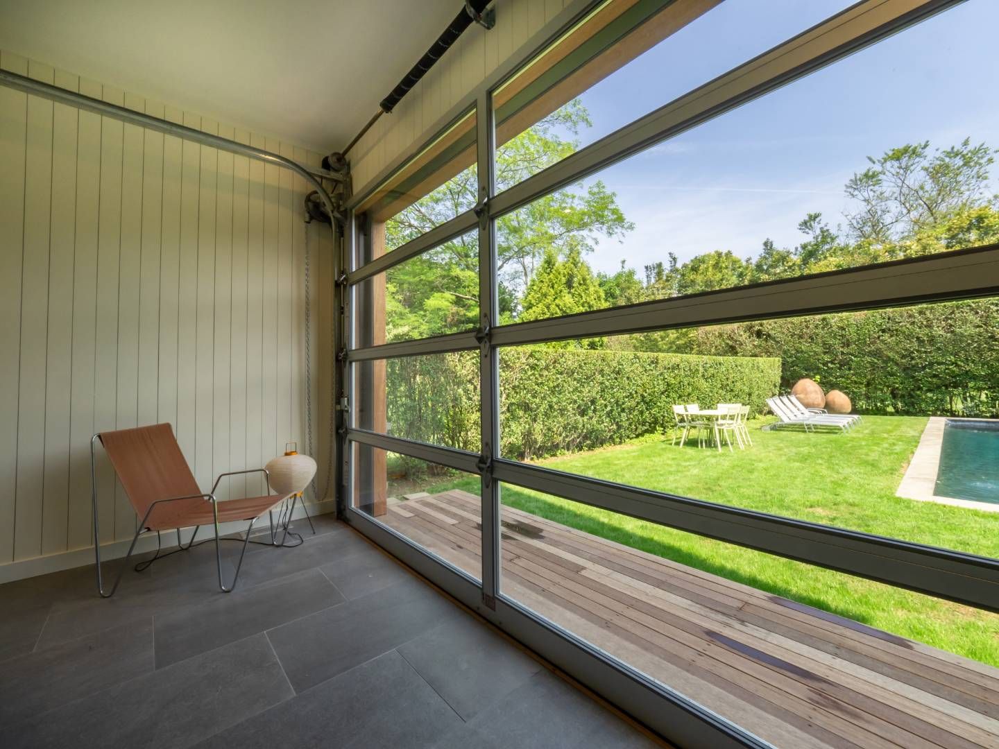  Attached Pool House Backyard View