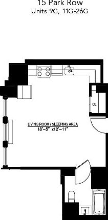 2nd image of 15 Park Row APT 19G