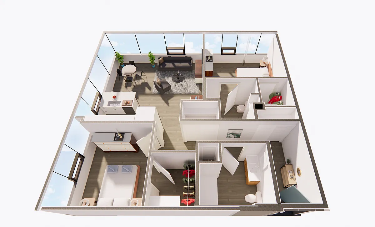 Floor plan Two Bed Two Bath