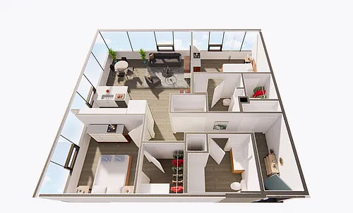 Floor plan Two Bed Two Bath (BMR)