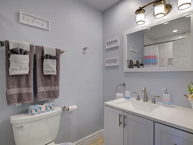 Second full bathroom located at the top of the stairs