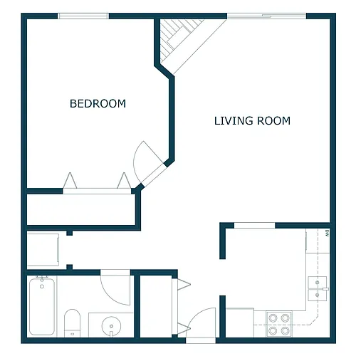 Floor plan One Bedroom 11C