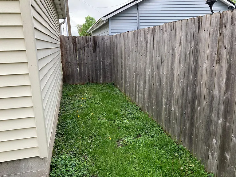 Fully fenced backyard