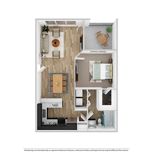 Floor plan 1x1 Medium