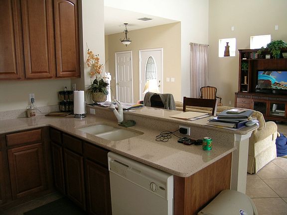 Kitchen open to living room