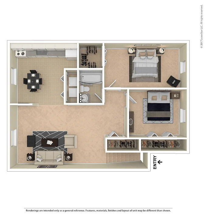 Floor plan Coventry 2BR w/ Laundry Upper