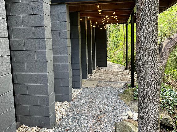 Creekside walkway to apartment