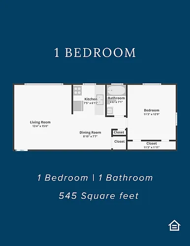 Floor plan 1 Bedroom 1 Bathroom