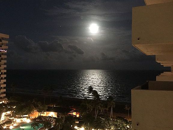 Moon view from the balcony 