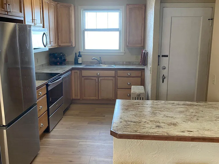 View into kitchen.
