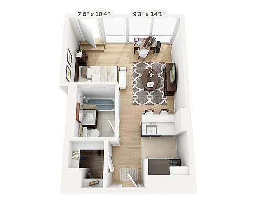 Floor plan Studio (E1A-808)