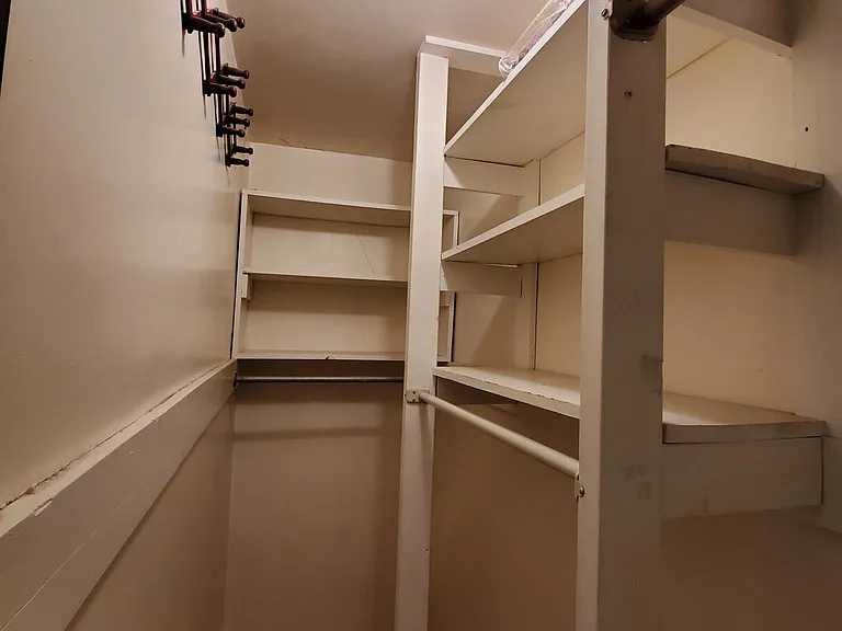 Walk in closet in master bedroom