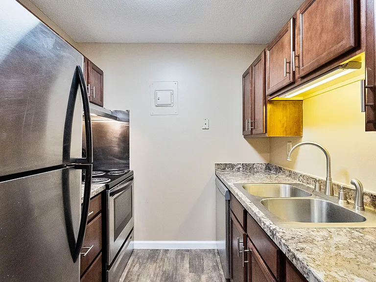 Updated kitchen with stainless steel appliances