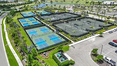 Tennis, pickleball, and bocce courts