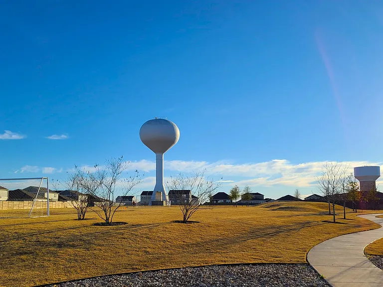 Community walking trail and soccer field
