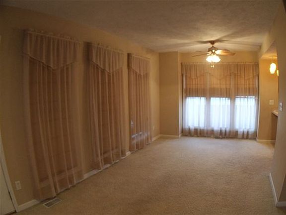 Living room with curtains