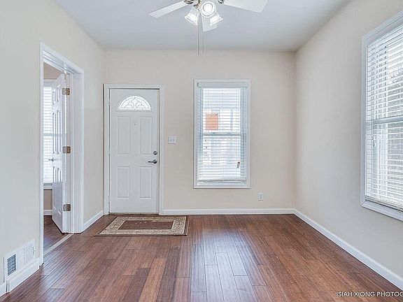 living room with ceiling fan