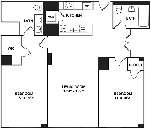 Floor plan Two Bedroom H