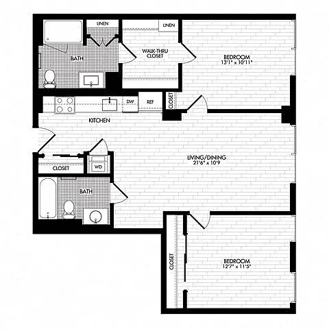 Floor plan 2A-C (Affordable Housing)