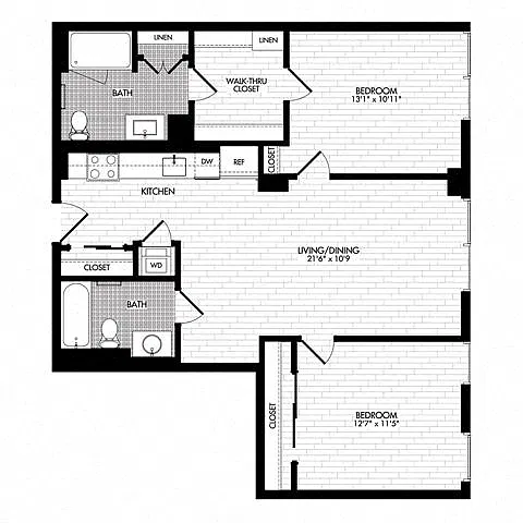 Floor plan 2A-C (Affordable Housing)