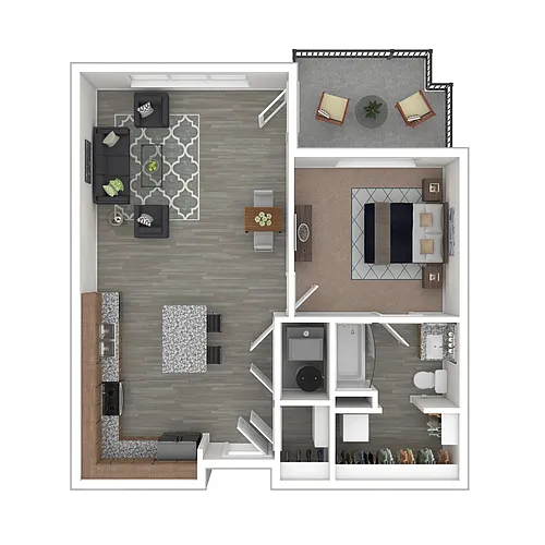 Floor plan 1BR Saxon